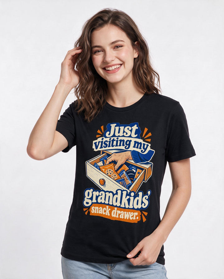 Grandparent Black T-Shirt for Women – Everyday Expression Graphic Tee product image 1