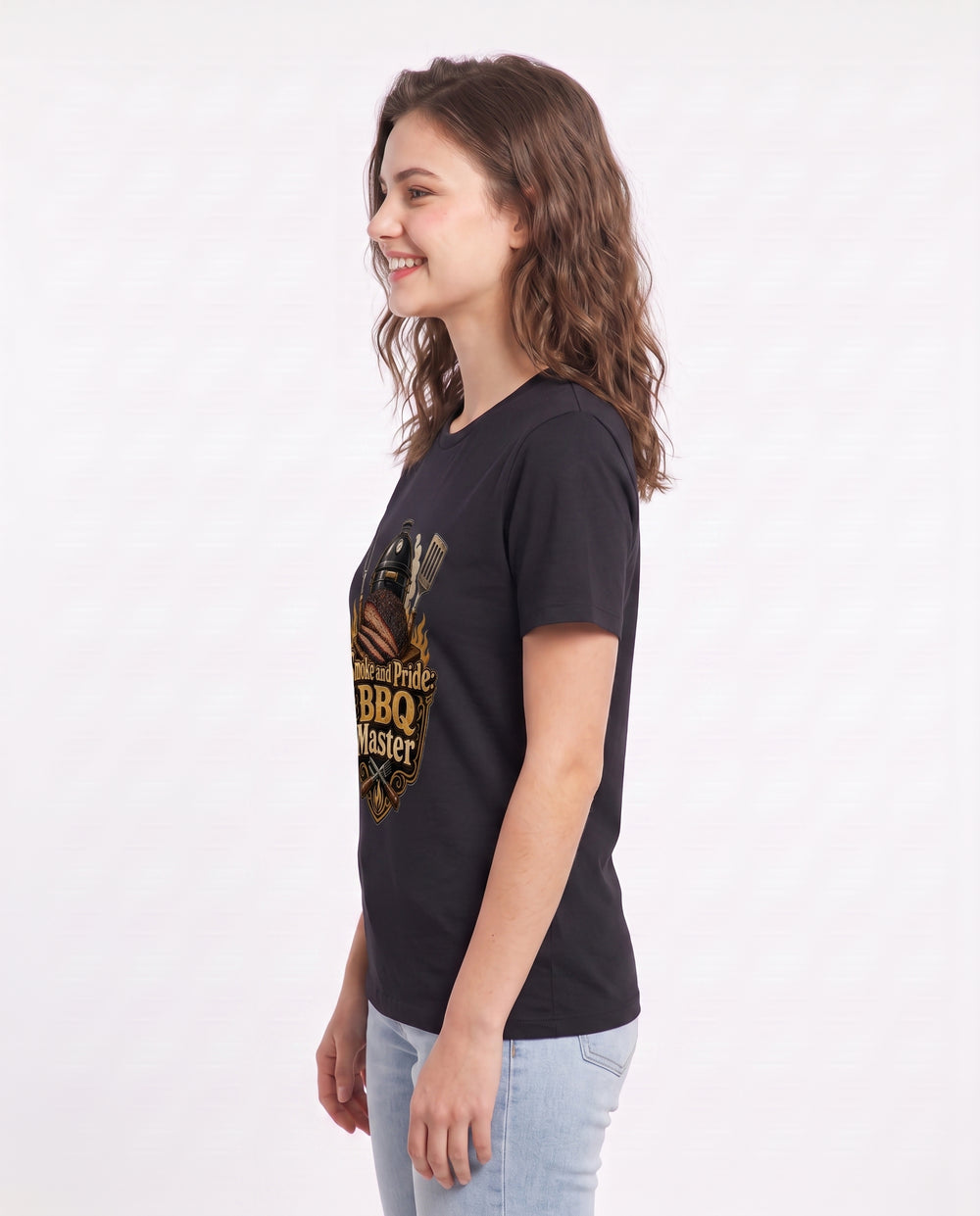 Smoke and Pride: BBQ Master Women's Black T-Shirt product image 3