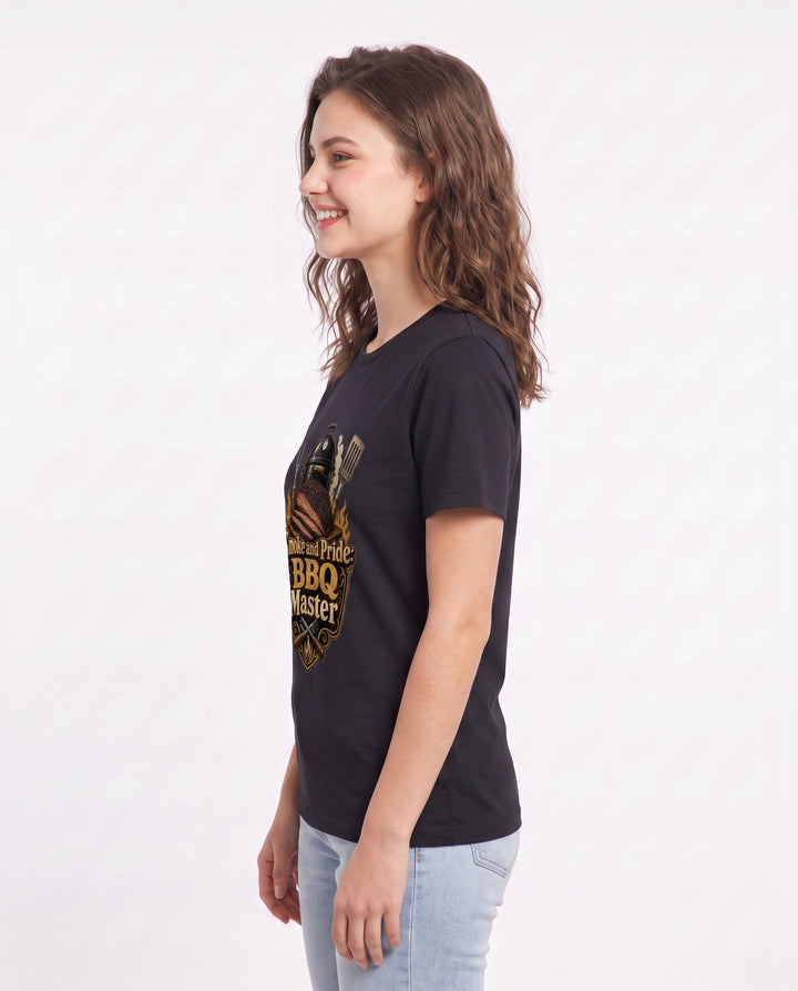 Smoke and Pride: BBQ Master Women's Black T-Shirt product image 3