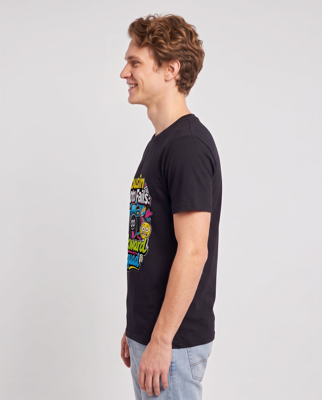 Cousin Photo Fails: Awkward Squad Men's Black T-Shirt product image 3