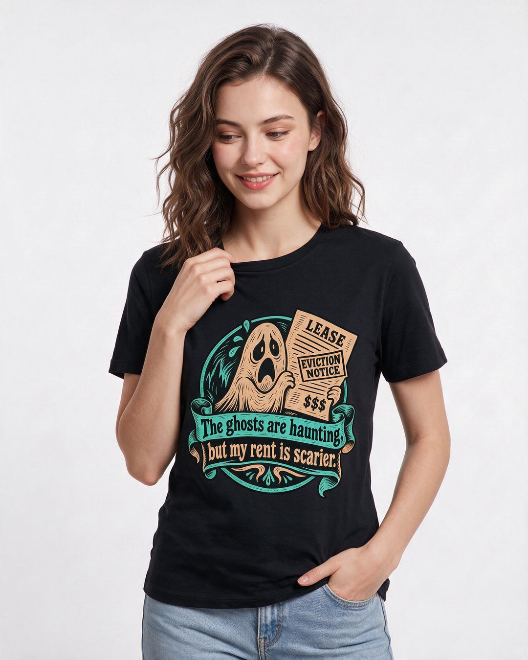 Halloween Black T-Shirt for Women – Halloween Theme Graphic Tee product image 1