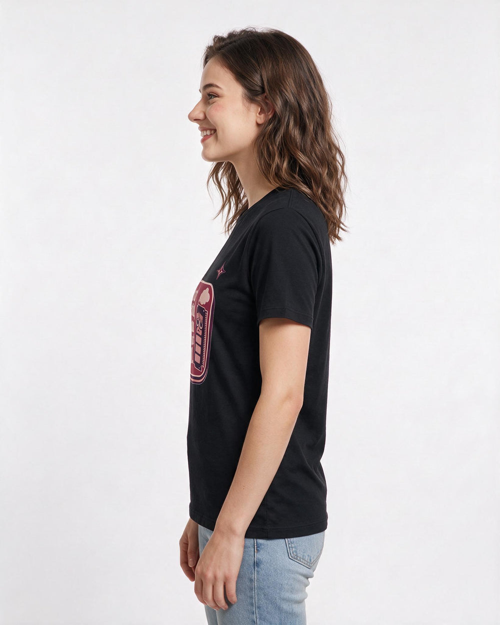 Graphic Women's Black T-Shirt - I'm not forgetful, my brain just ran product image 2