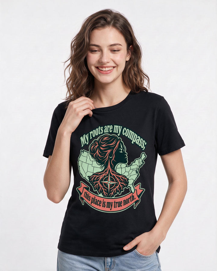 Patriotic Black T-Shirt for Women – Everyday Expression Graphic Tee product image 1