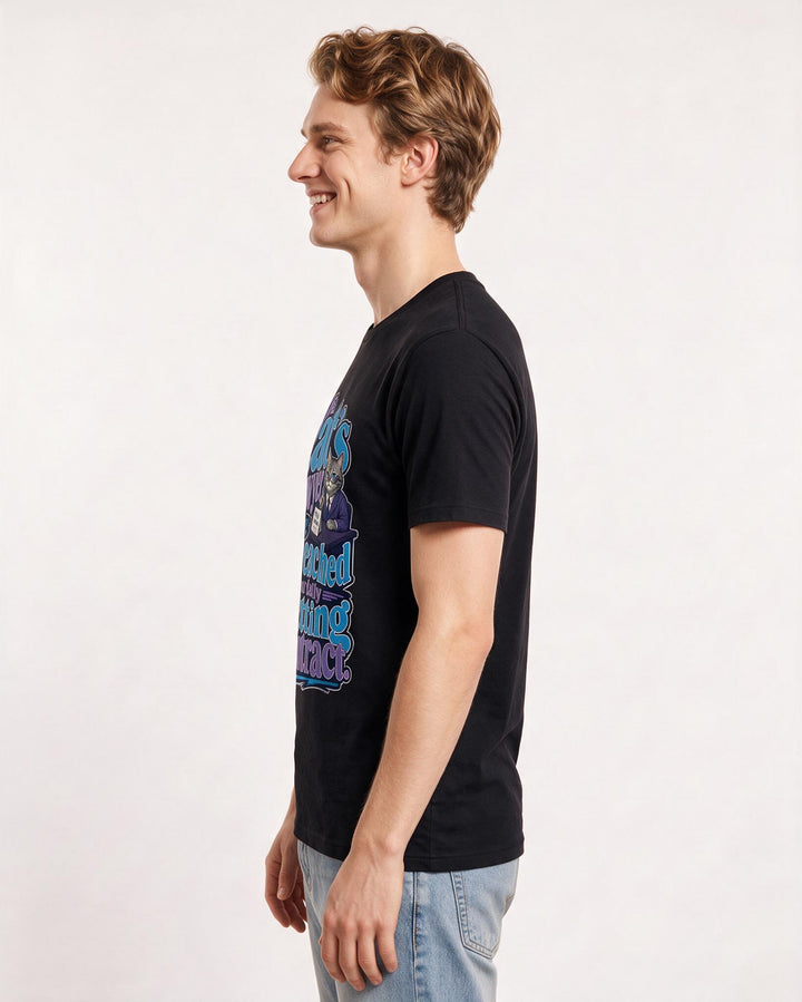 Cat Lover Black T-Shirt for Men – Everyday Expression Graphic Tee product image 2