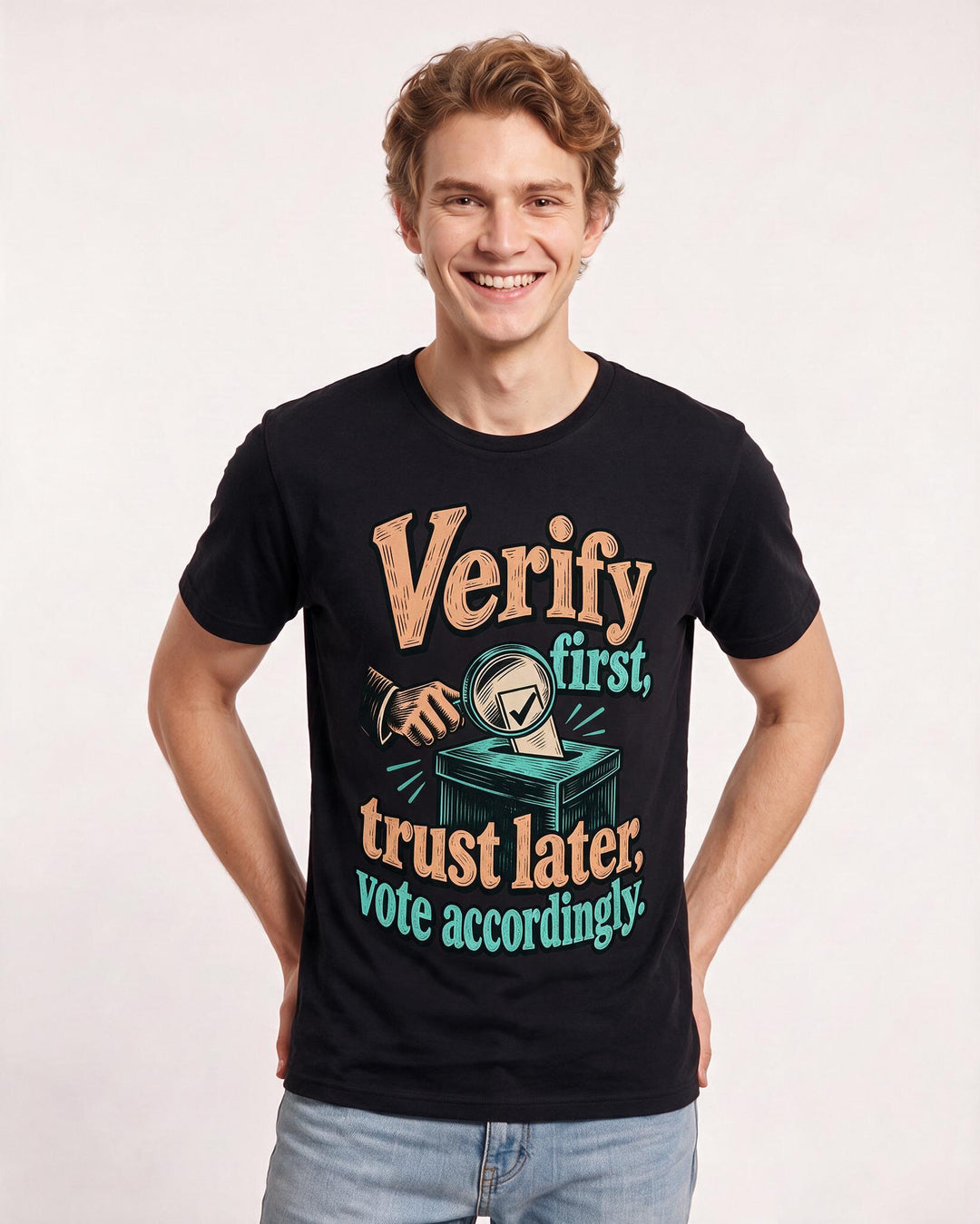 Political Statement Black T-Shirt for Men – Everyday Expression Graphic Tee product image 1
