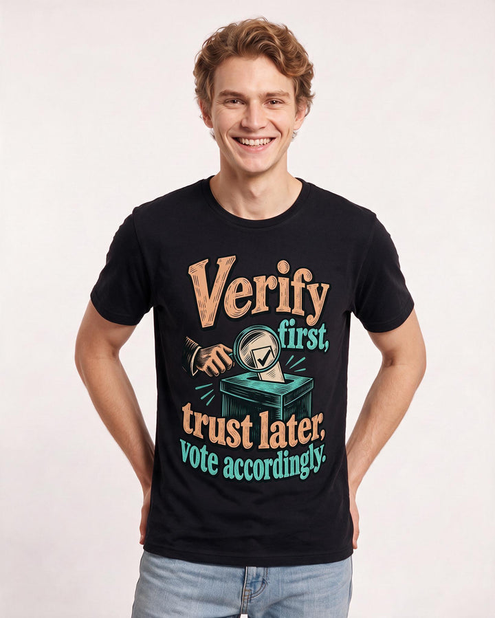 Political Statement Black T-Shirt for Men – Everyday Expression Graphic Tee product image 1