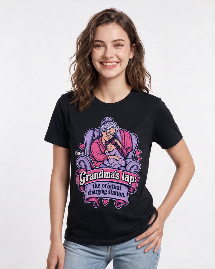 Grandparent Black T-Shirt for Women – Everyday Expression Graphic Tee product image 1