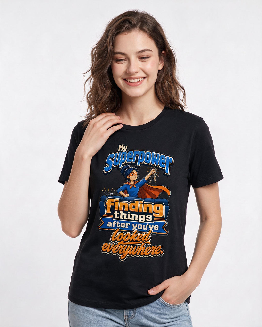Family Black T-Shirt for Women – Everyday Expression Graphic Tee product image 1