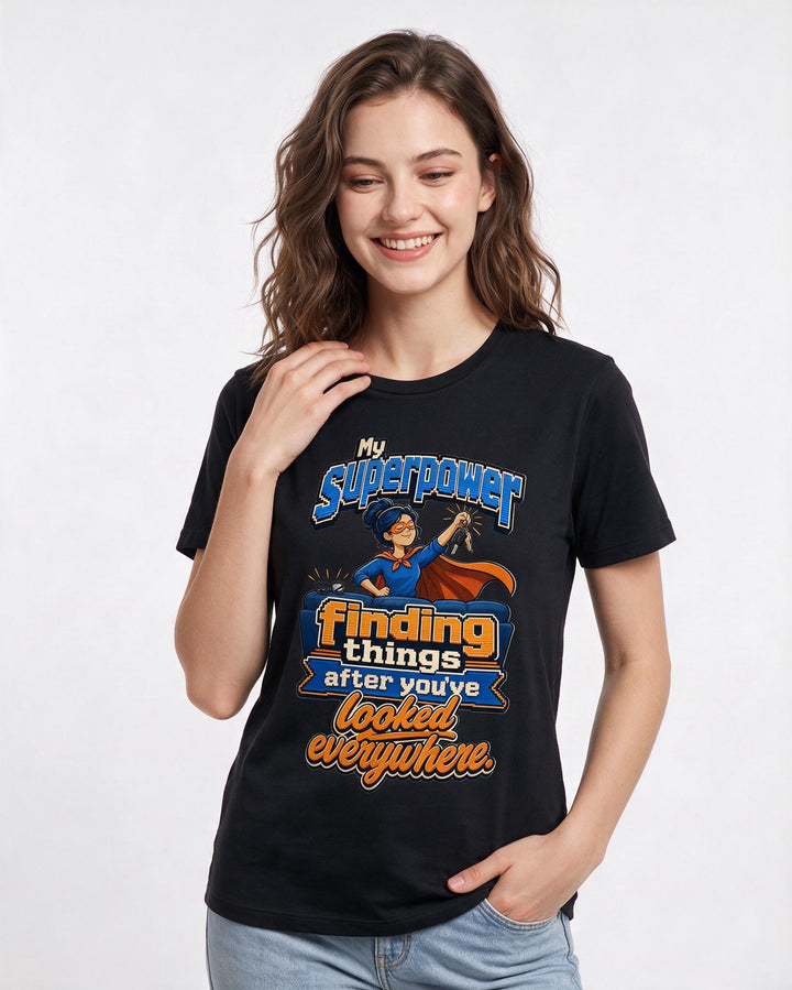 Family Black T-Shirt for Women – Everyday Expression Graphic Tee product image 1