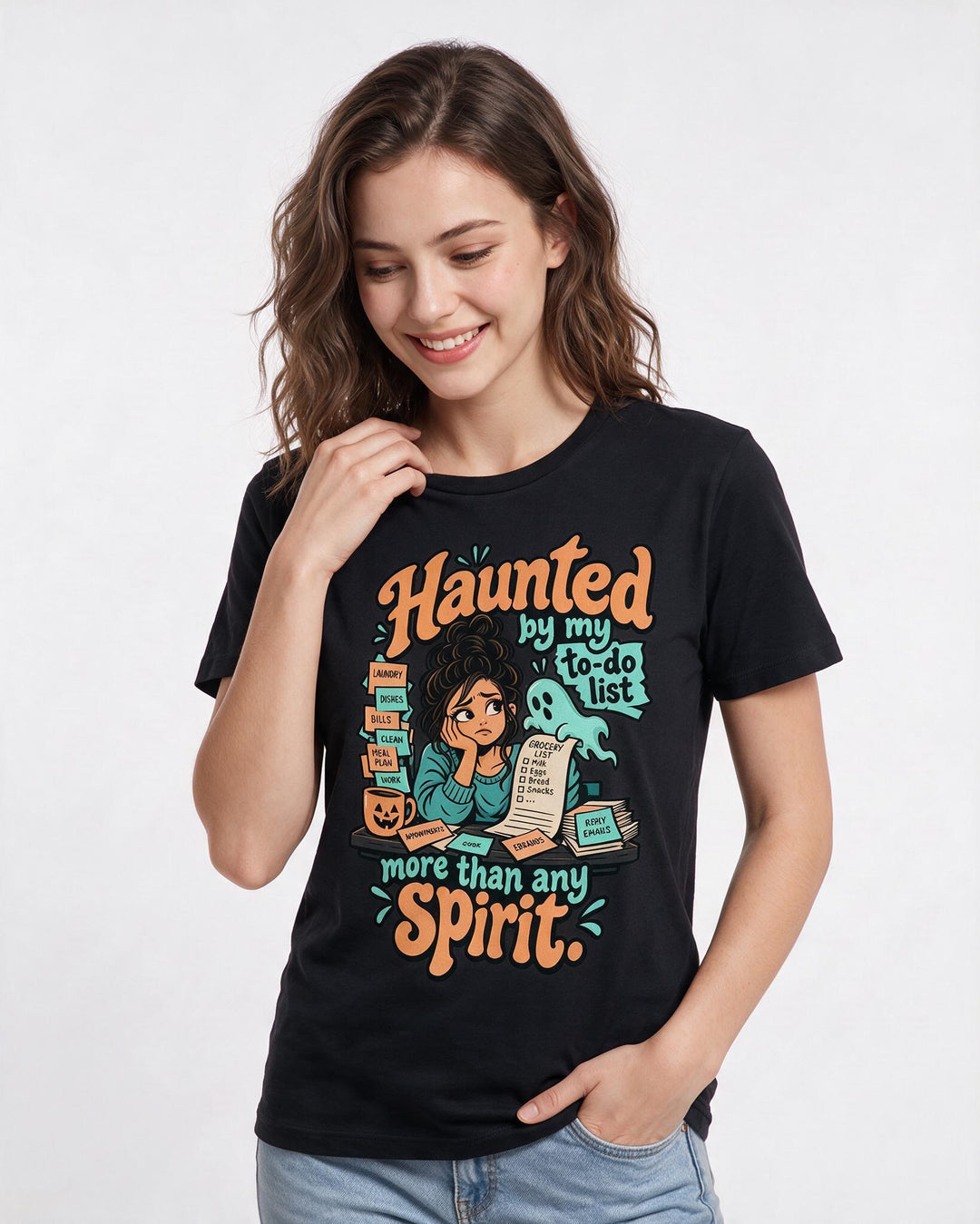 Halloween Black T-Shirt for Women – Halloween Theme Graphic Tee product image 1