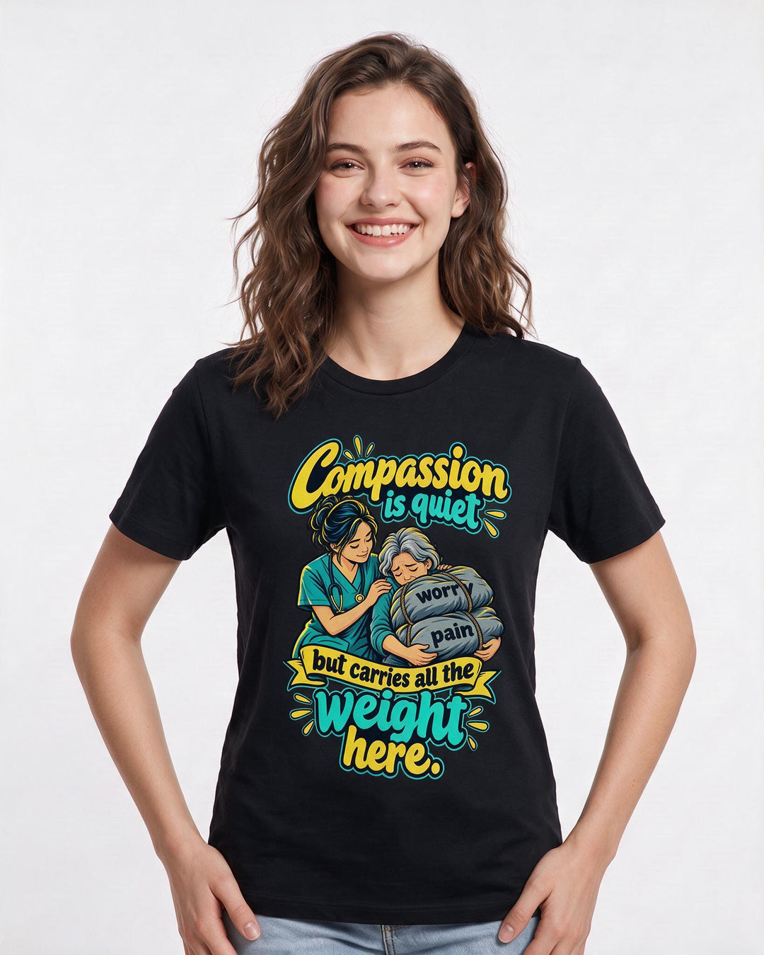 Nurse Black T-Shirt for Women – Nursing Life Graphic Tee product image 1