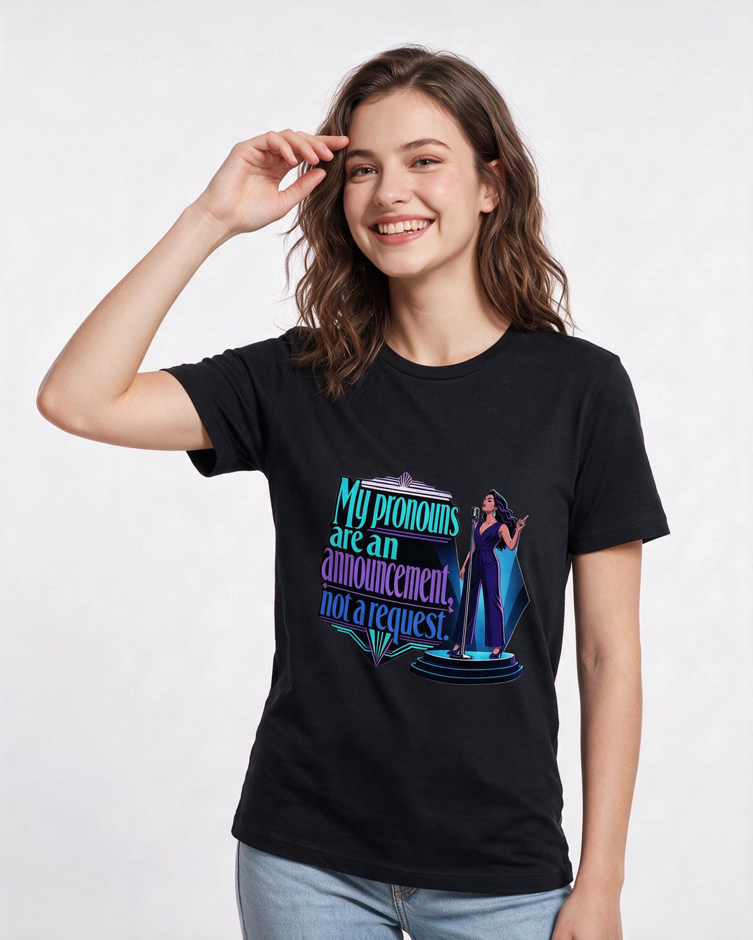Pride Black T-Shirt for Women – Everyday Expression Graphic Tee product image 1