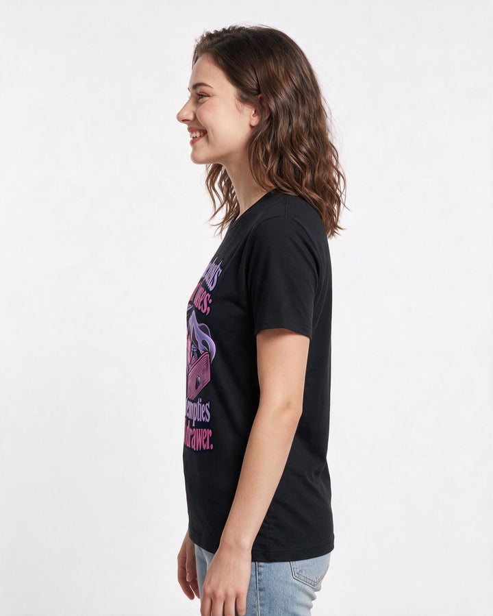 Halloween Black T-Shirt for Women – Halloween Theme Graphic Tee product image 2