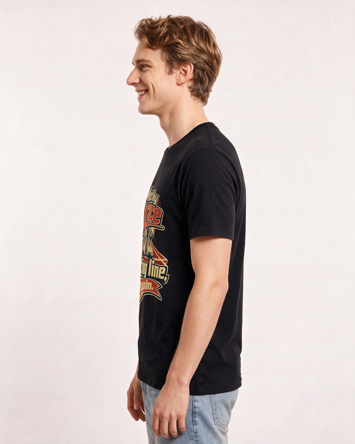 Christian Faith Men's Black T-Shirt – Met by grace at the starting line, product image 2