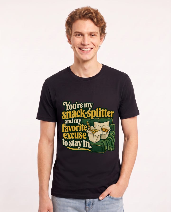 Couples Black T-Shirt for Men – Everyday Expression Graphic Tee product image 3