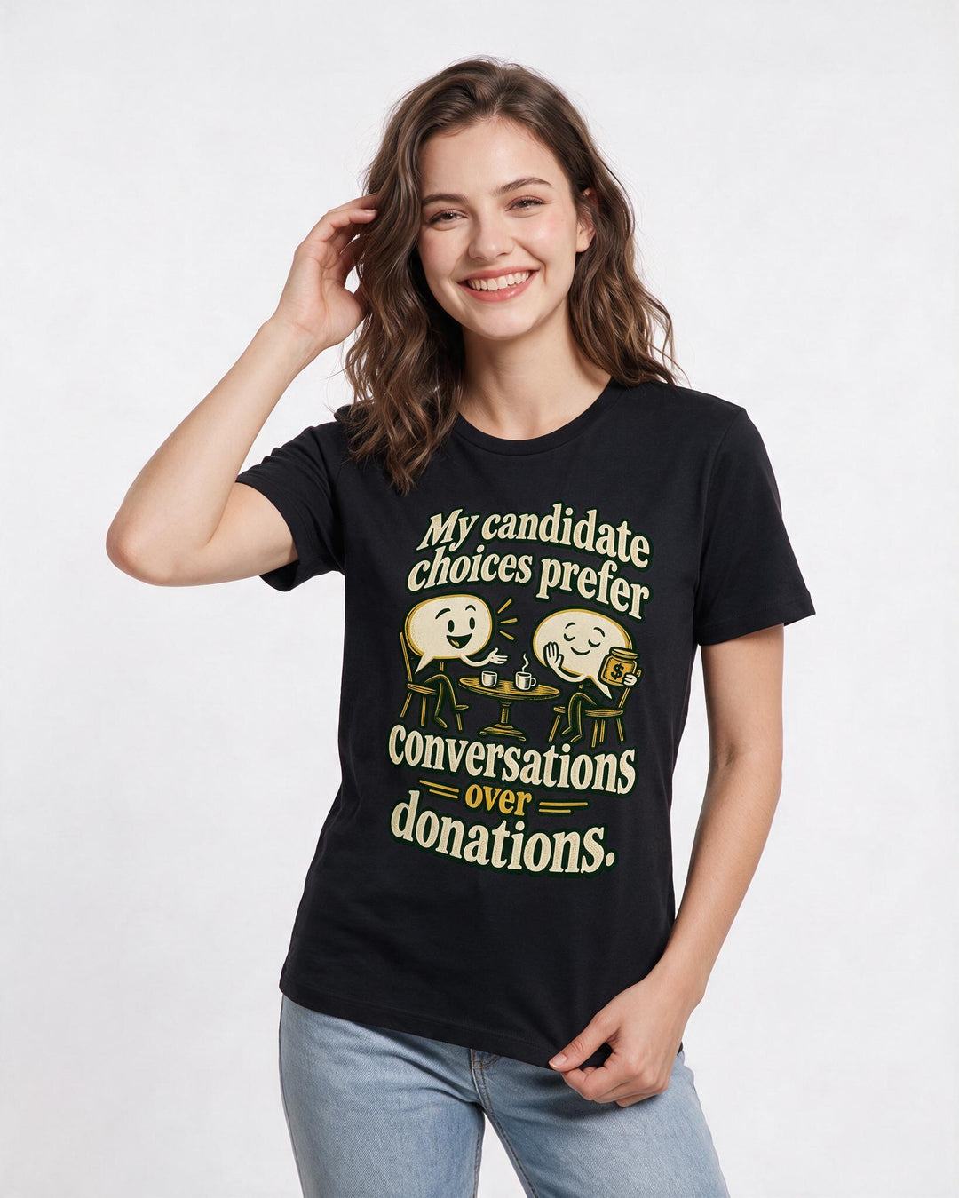 Political Statement Black T-Shirt for Women – Everyday Expression Graphic Tee product image 1