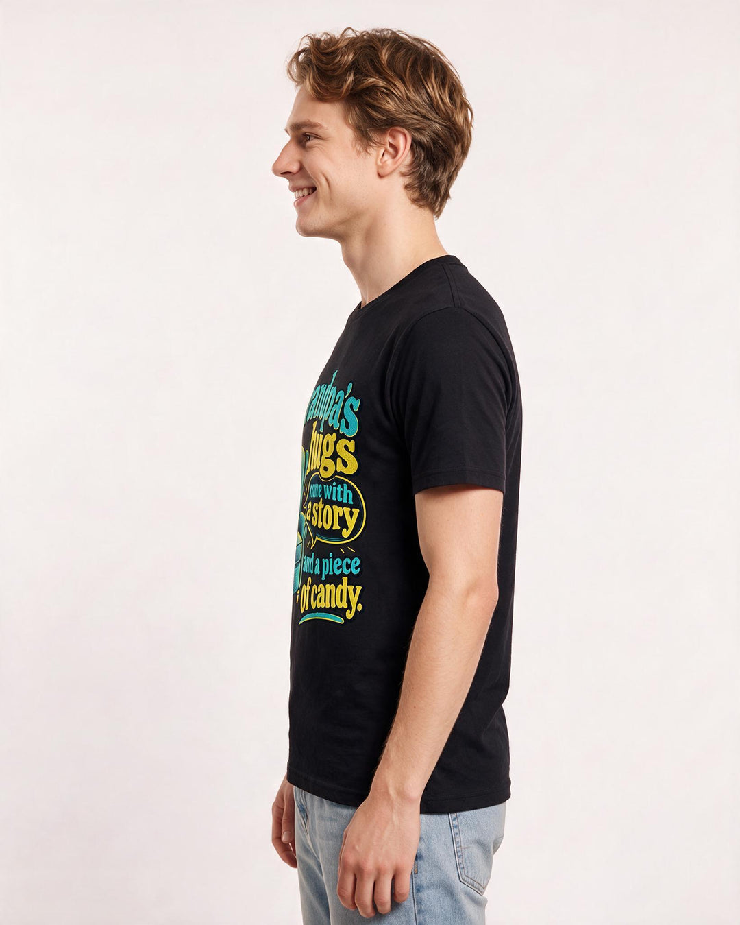 Grandparent Black T-Shirt for Men – Everyday Expression Graphic Tee product image 2
