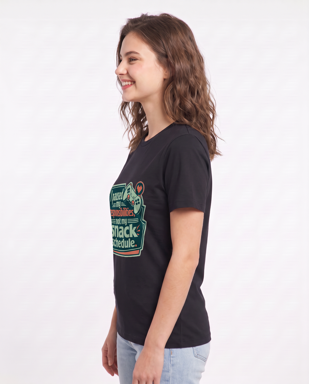 I paused my responsibilities, not my snack schedule. - Women's Black T-Shirt product image 3