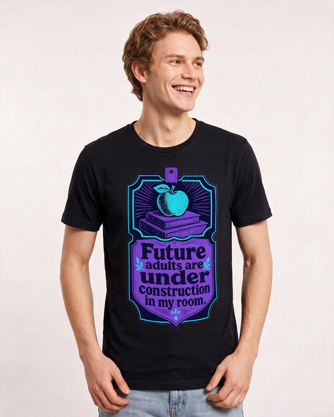 Teacher Gift Men's Black T-Shirt - Future adults are under product image 3