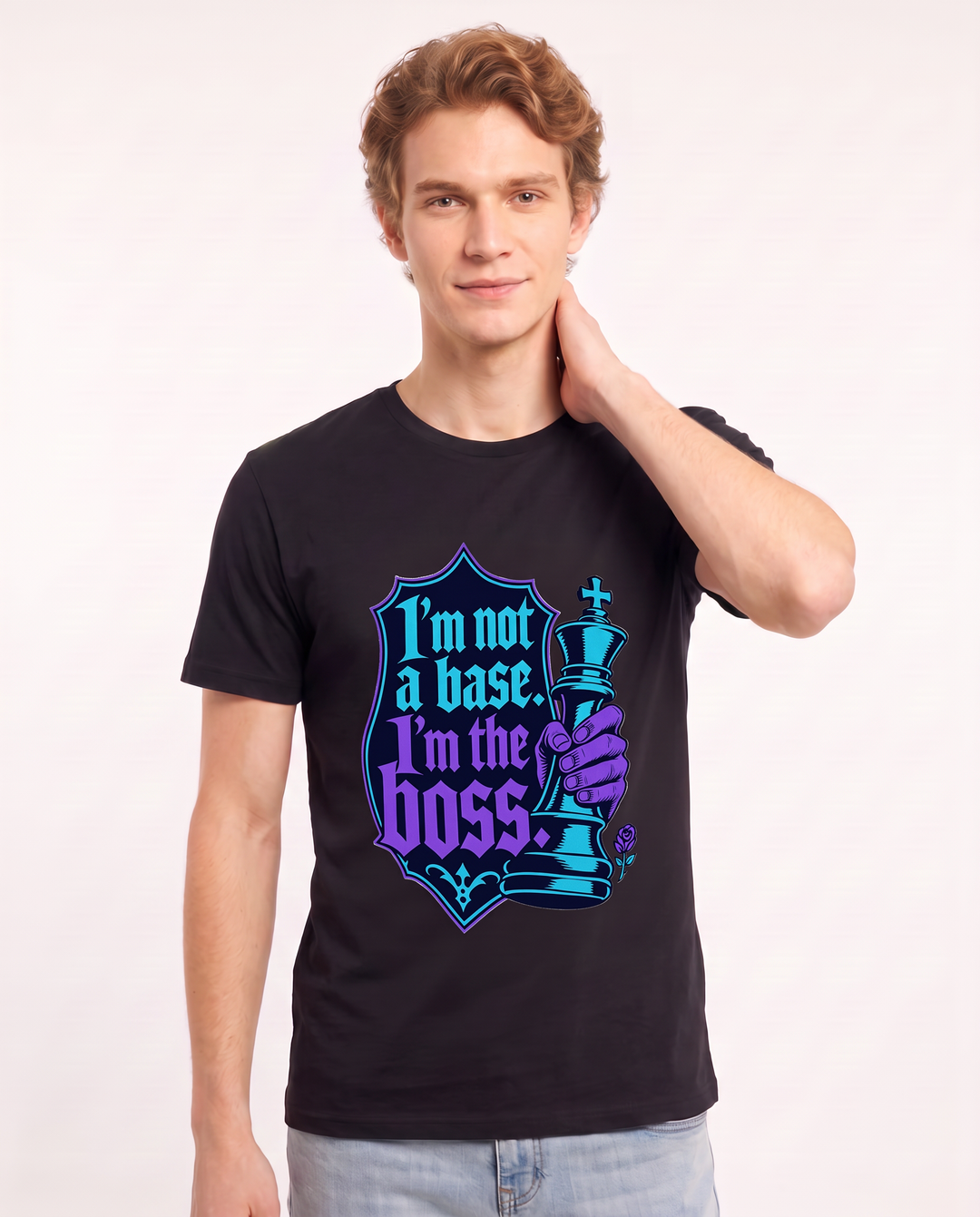 Graphic Men's Black T-Shirt - I'm not a base. I'm the boss. product image 3