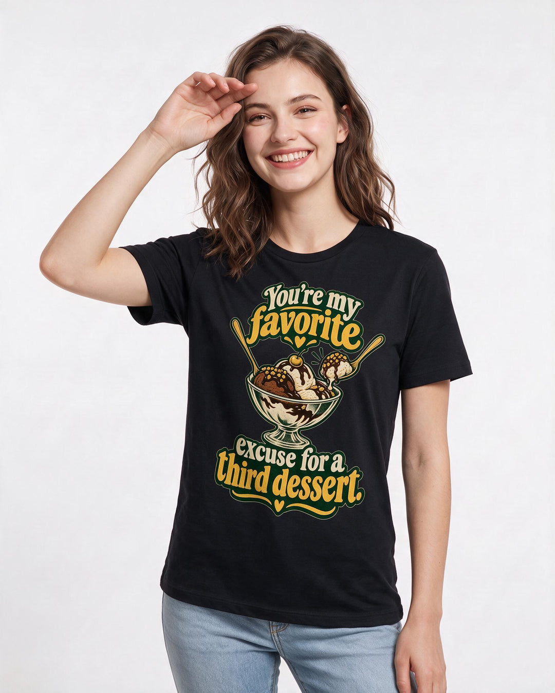 Couples Black T-Shirt for Women – Everyday Expression Graphic Tee product image 1