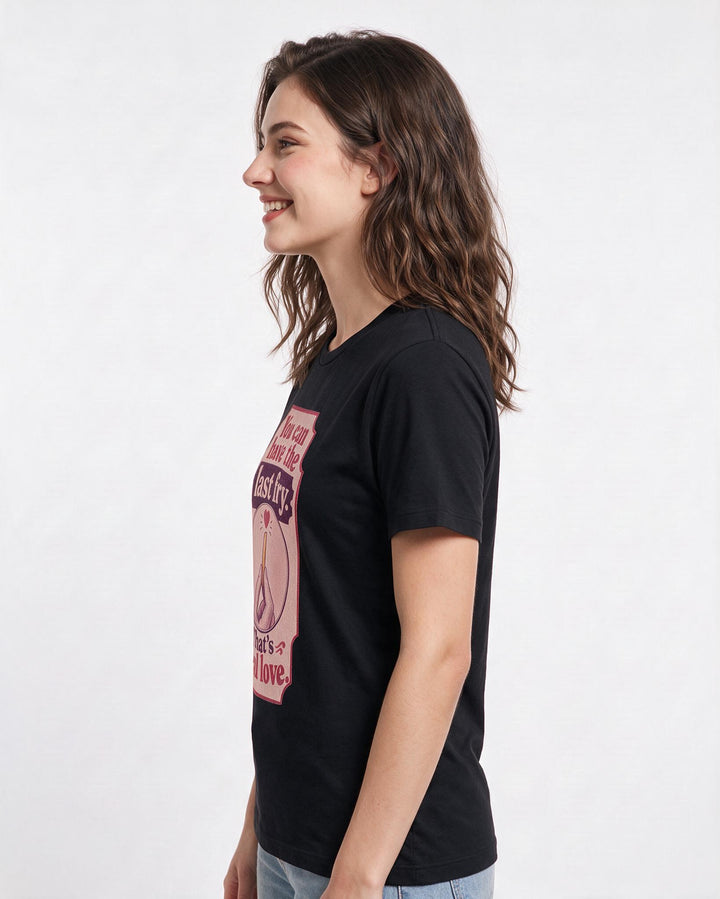 Couples Black T-Shirt for Women – Everyday Expression Graphic Tee product image 2