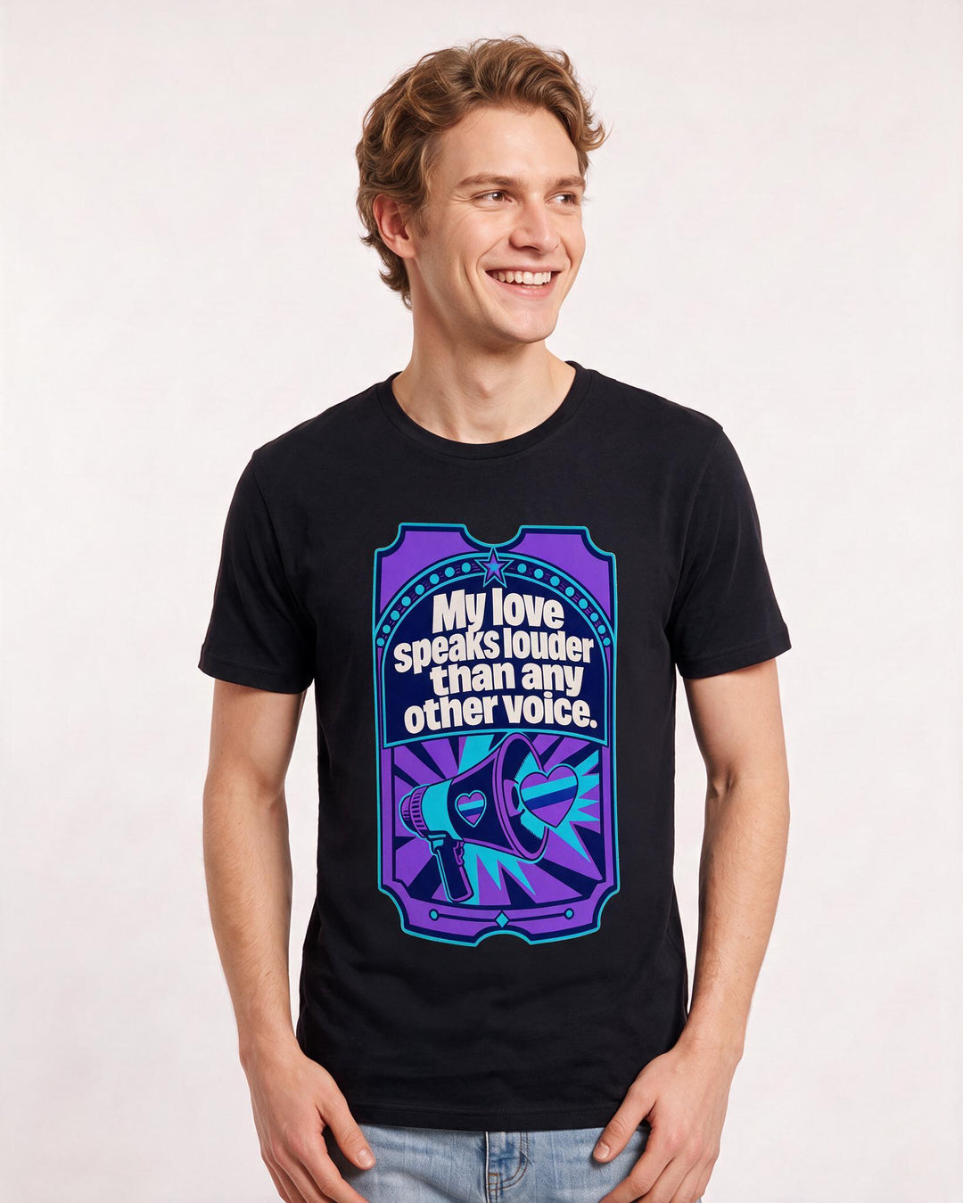 Graphic Men's Black T-Shirt - My love speaks louder than any other product image 3
