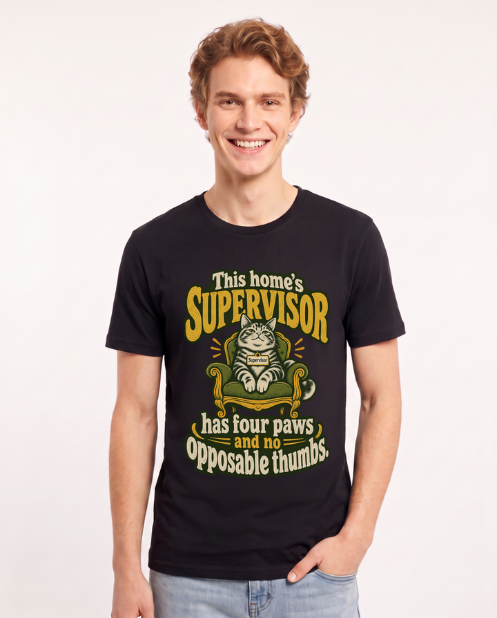 Cat Lover Black T-Shirt for Men – Everyday Expression Graphic Tee product image 3