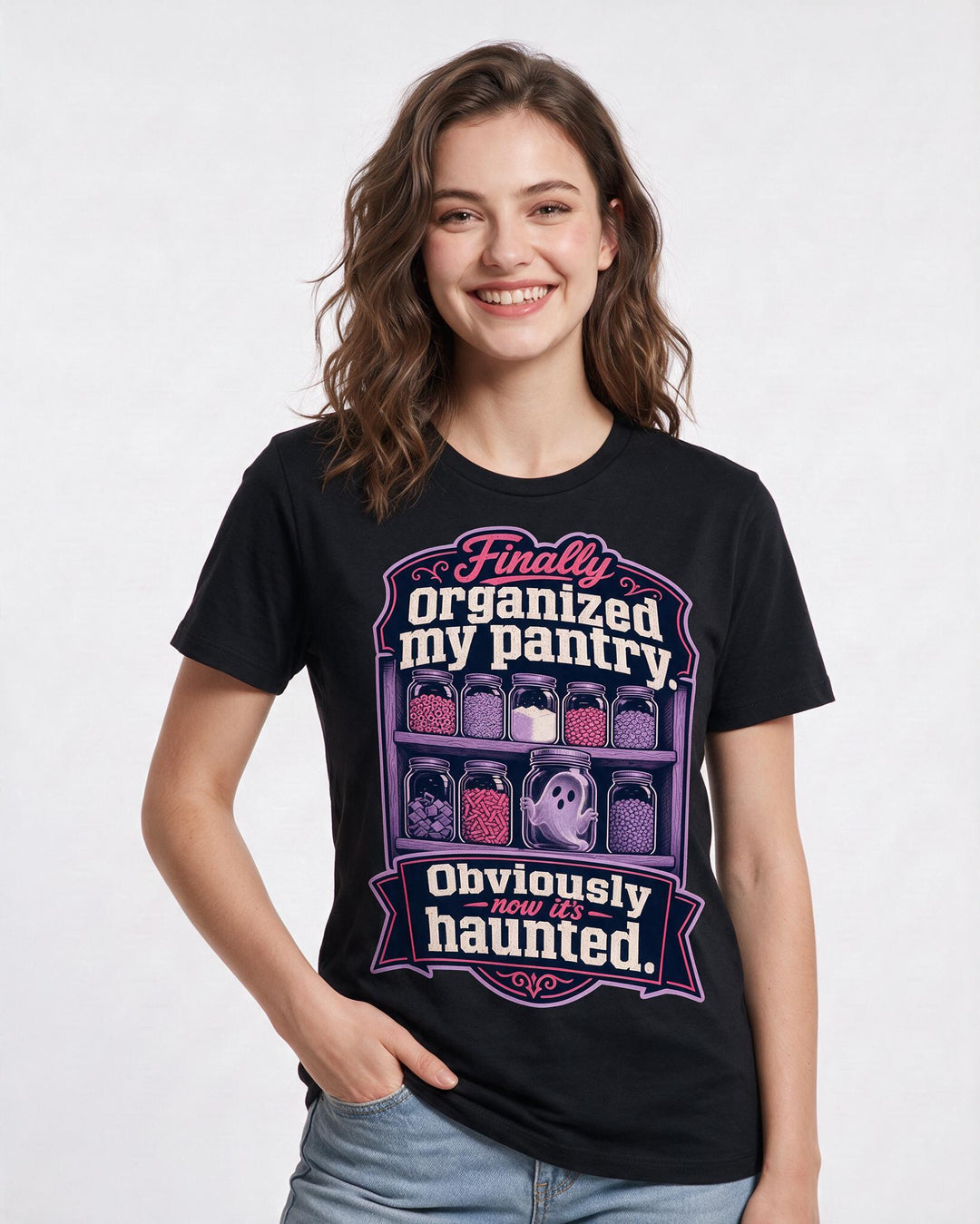 Halloween Black T-Shirt for Women – Halloween Theme Graphic Tee product image 3