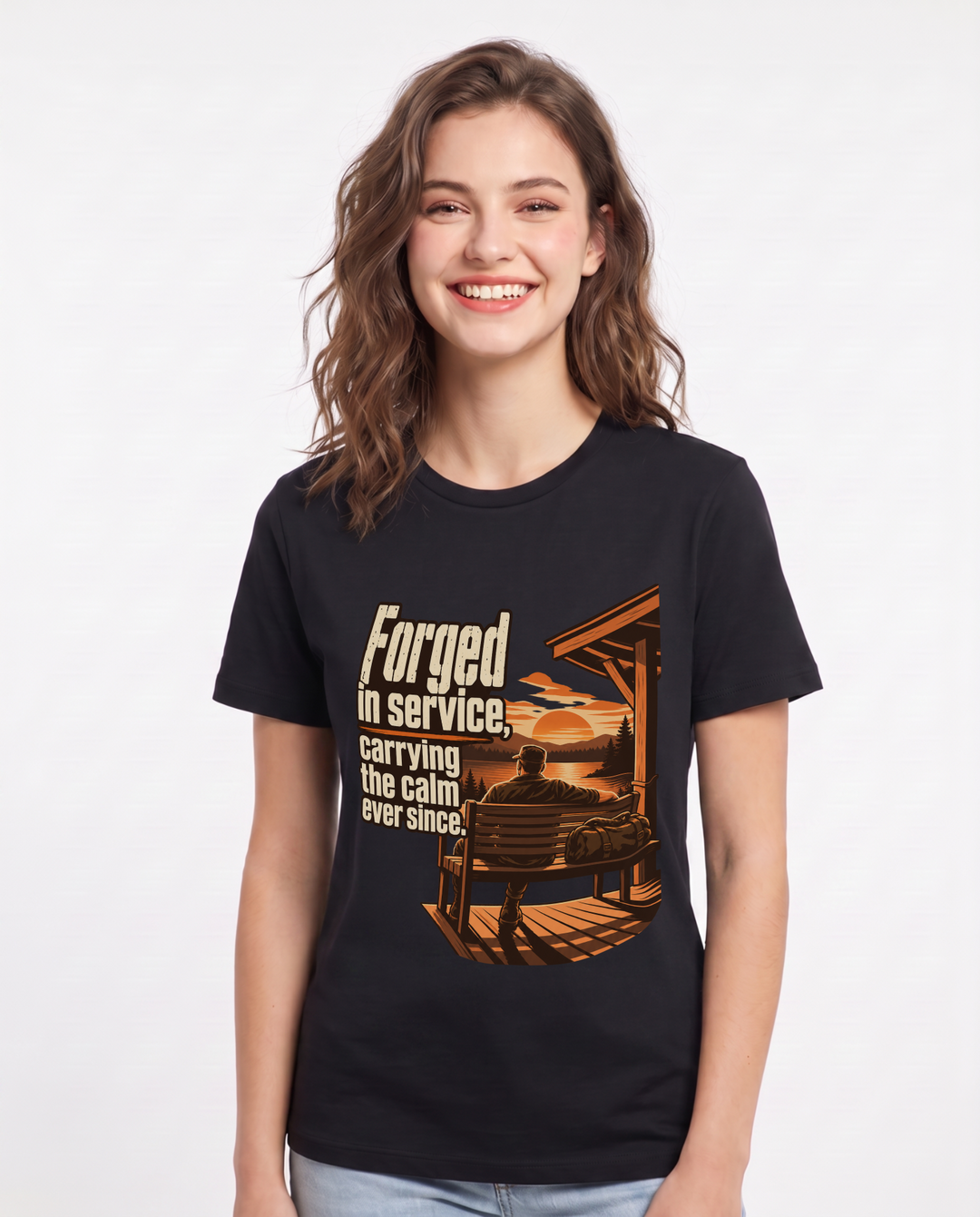 Veteran Black T-Shirt for Women – Everyday Expression Graphic Tee product image 3