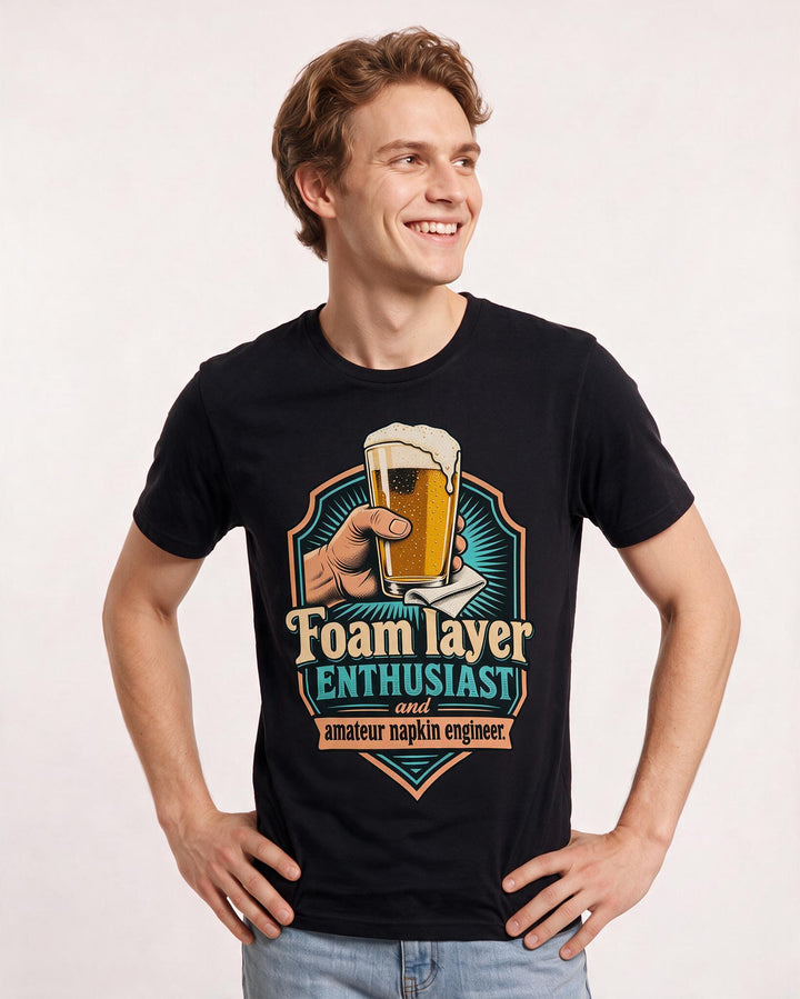 Beer Black T-Shirt for Men – Everyday Expression Graphic Tee product image 1