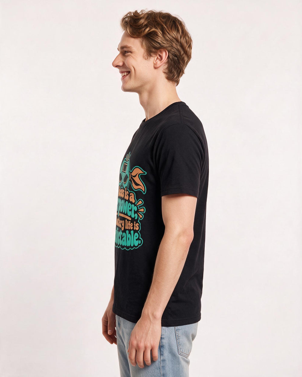 Neurodiversity Black T-Shirt for Men – Everyday Expression Graphic Tee product image 2