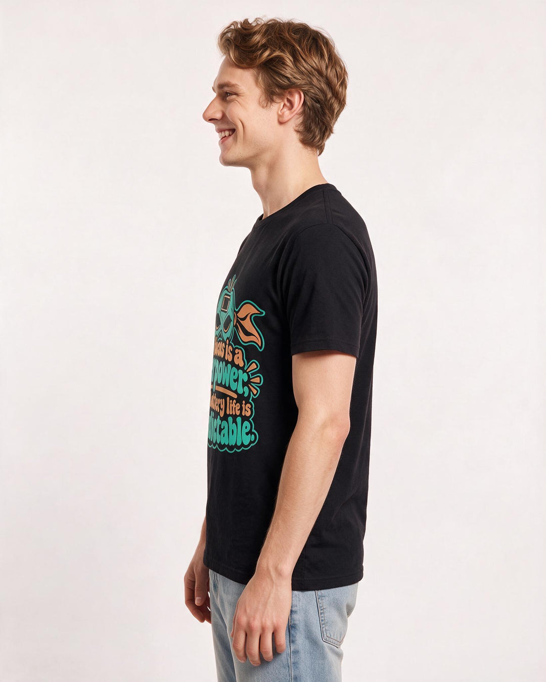 Neurodiversity Black T-Shirt for Men – Everyday Expression Graphic Tee product image 2