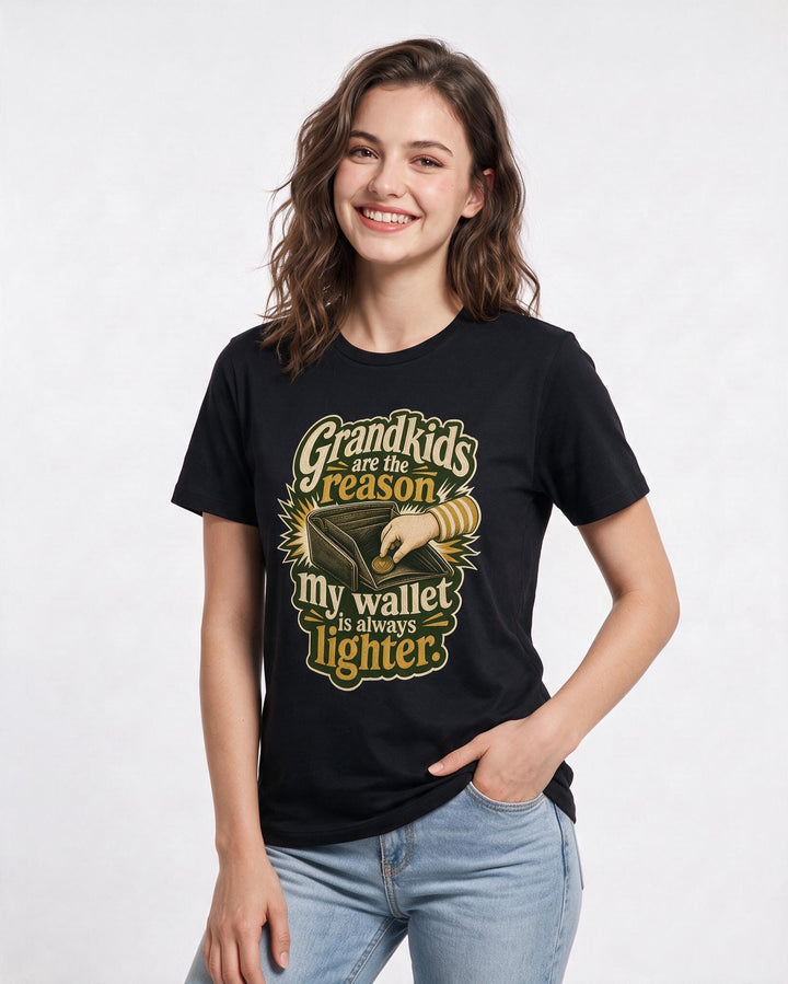 Grandparent Black T-Shirt for Women – Everyday Expression Graphic Tee product image 1