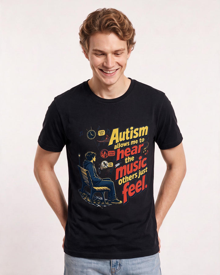 Neurodiversity Black T-Shirt for Men – Everyday Expression Graphic Tee product image 1