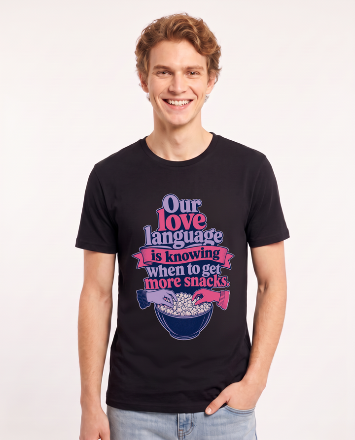 Couples Black T-Shirt for Men – Everyday Expression Graphic Tee product image 1