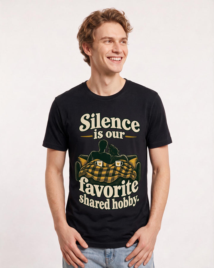 Couples Black T-Shirt for Men – Everyday Expression Graphic Tee product image 1