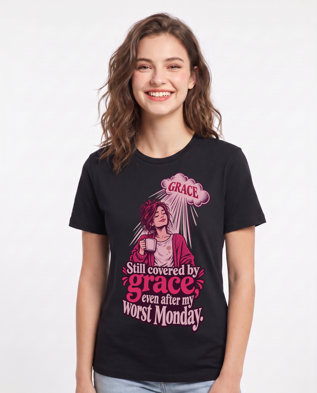 Christian Faith Black T-Shirt for Women – Everyday Expression Graphic Tee product image 3