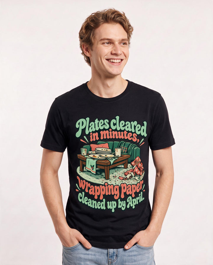 Christmas Black T-Shirt for Men – Holiday Theme Graphic Tee product image 1