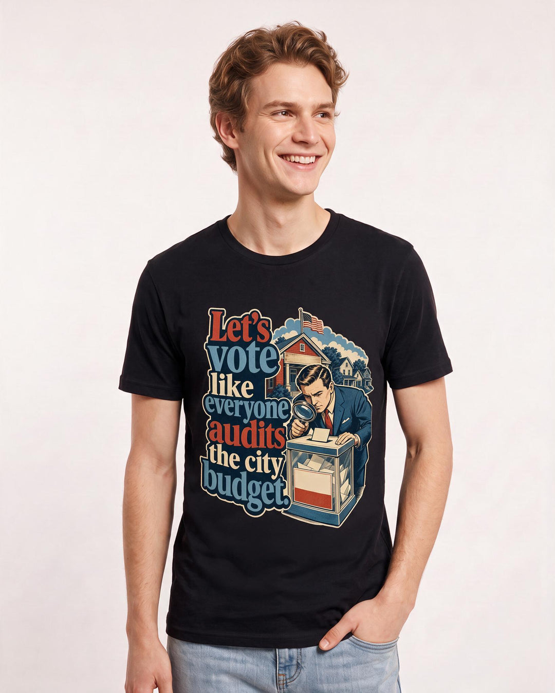 Political Statement Black T-Shirt for Men – Everyday Expression Graphic Tee product image 1
