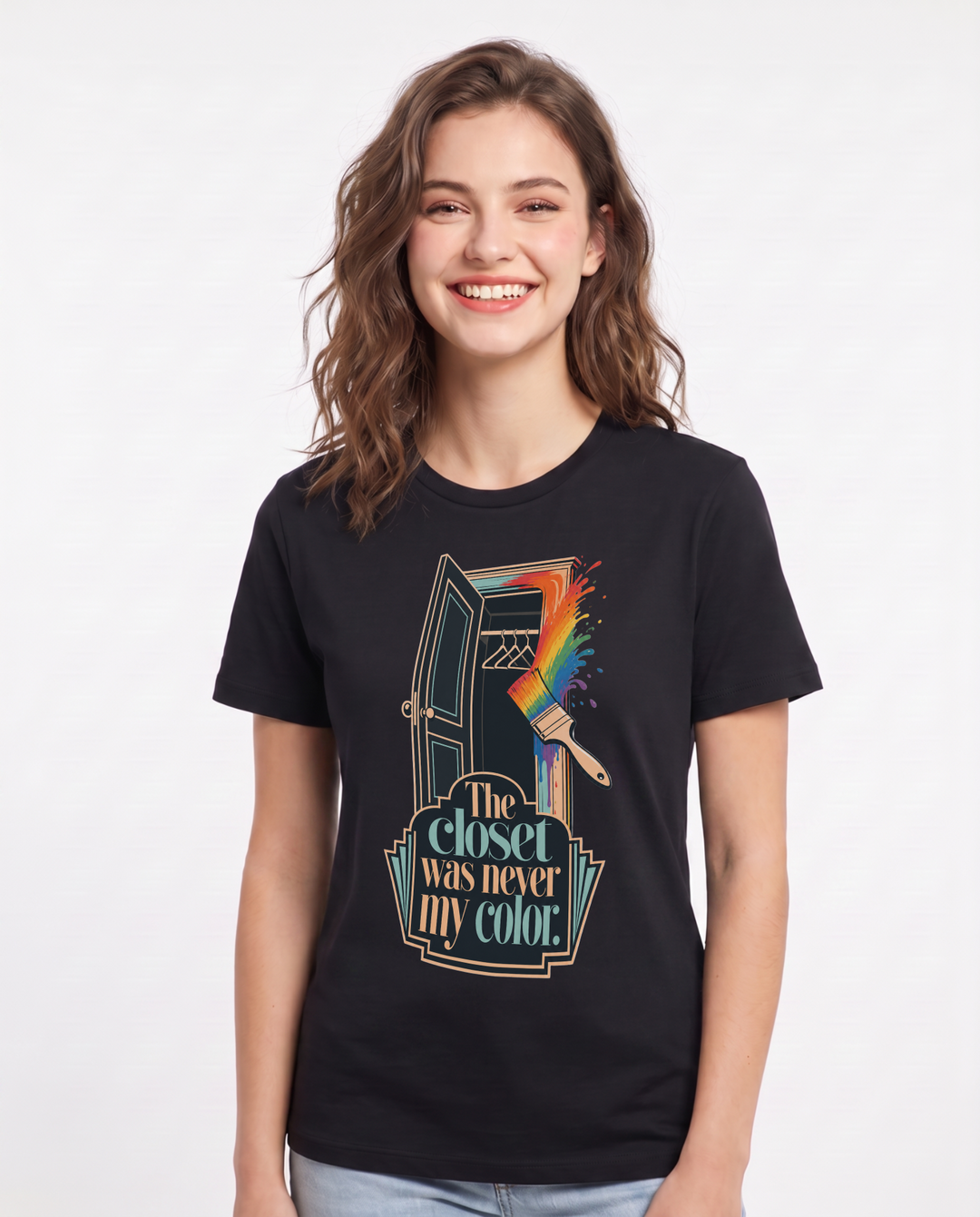 Pride Women's Black T-Shirt – The closet was never my color. product image 1