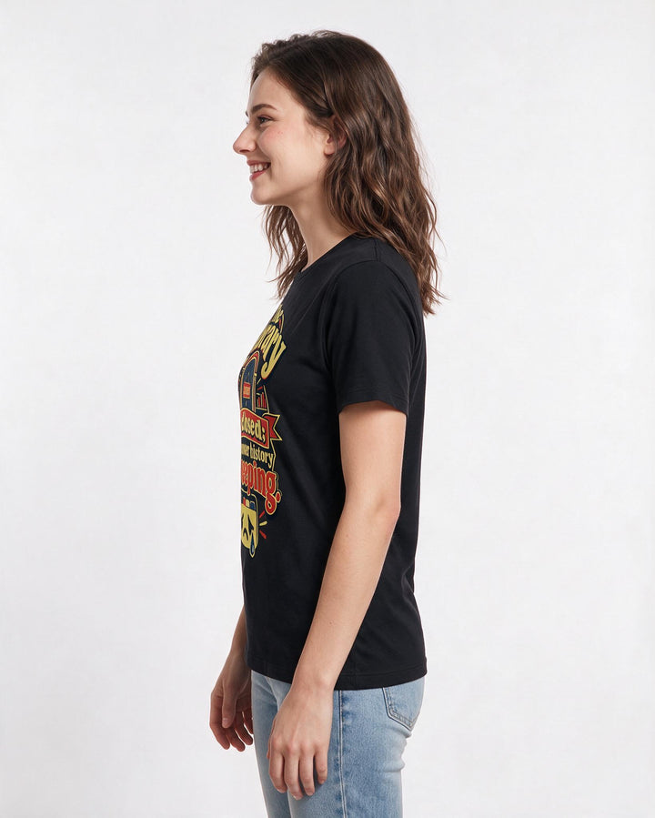 Graduation Black T-Shirt for Women – Everyday Expression Graphic Tee product image 2