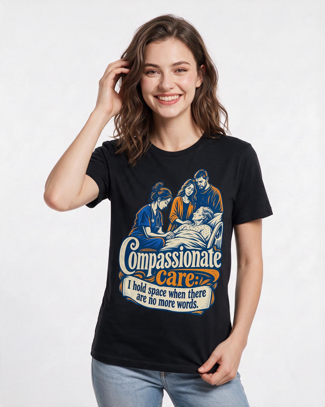 Nurse Black T-Shirt for Women – Nursing Life Graphic Tee product image 1