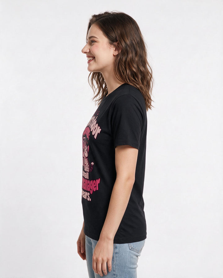 Pet Lover Black T-Shirt for Women – Everyday Expression Graphic Tee product image 2