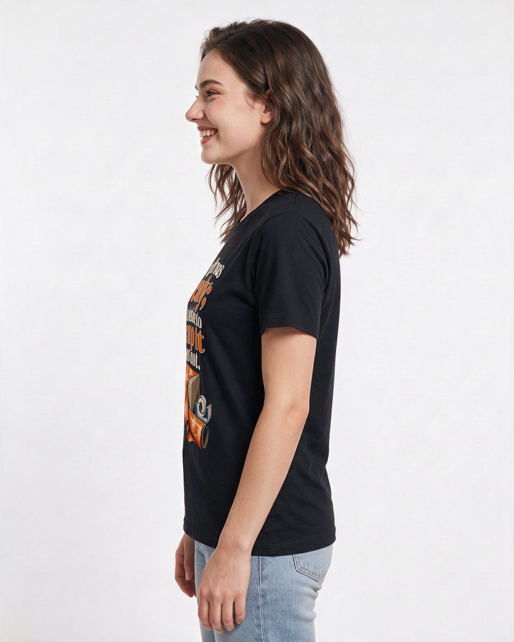 Christmas Black T-Shirt for Women – Holiday Theme Graphic Tee product image 2