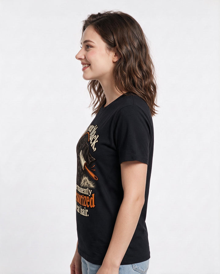 Cat Lover Black T-Shirt for Women – Everyday Expression Graphic Tee product image 2