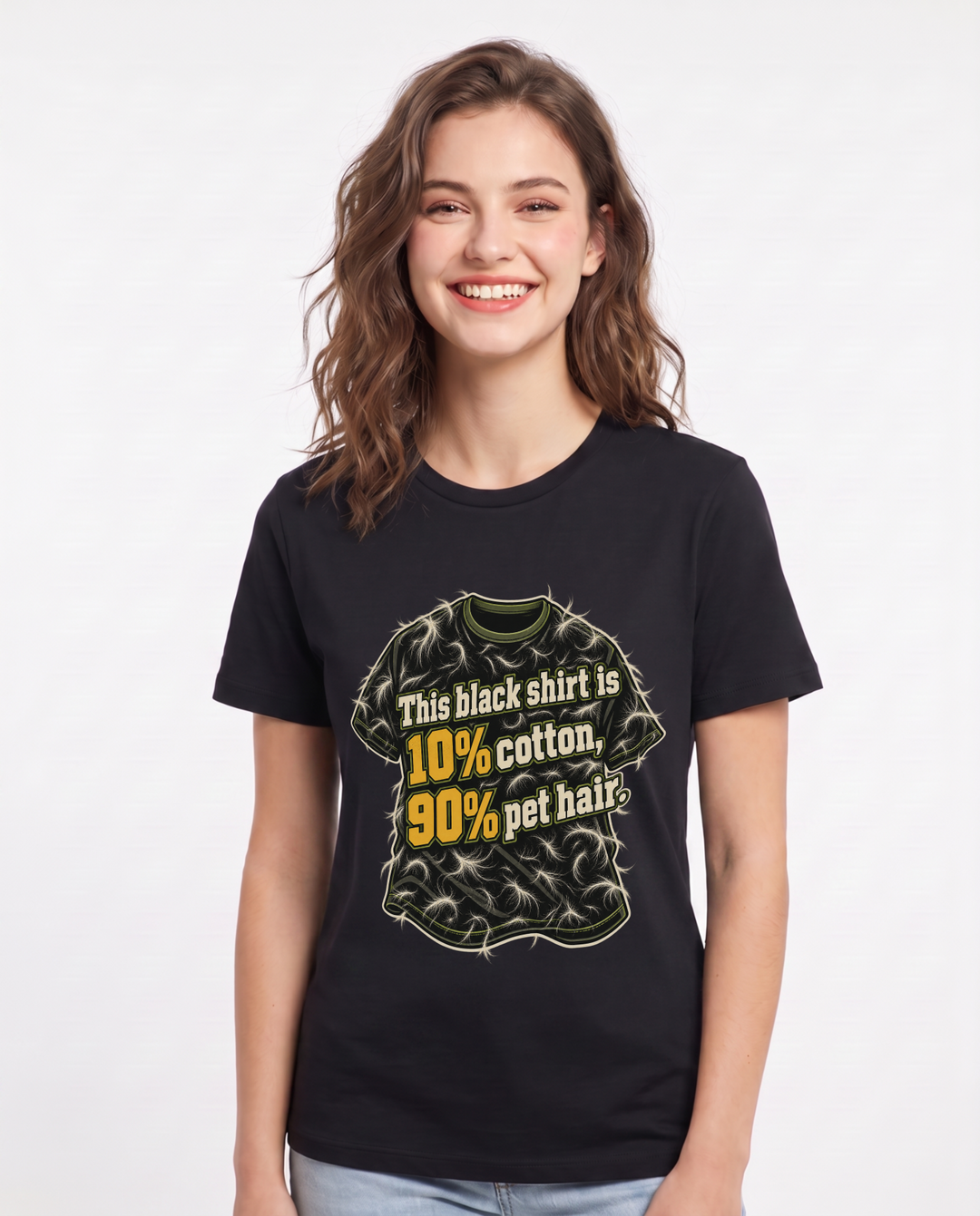 Cat Lover Black T-Shirt for Women – Everyday Expression Graphic Tee product image 3