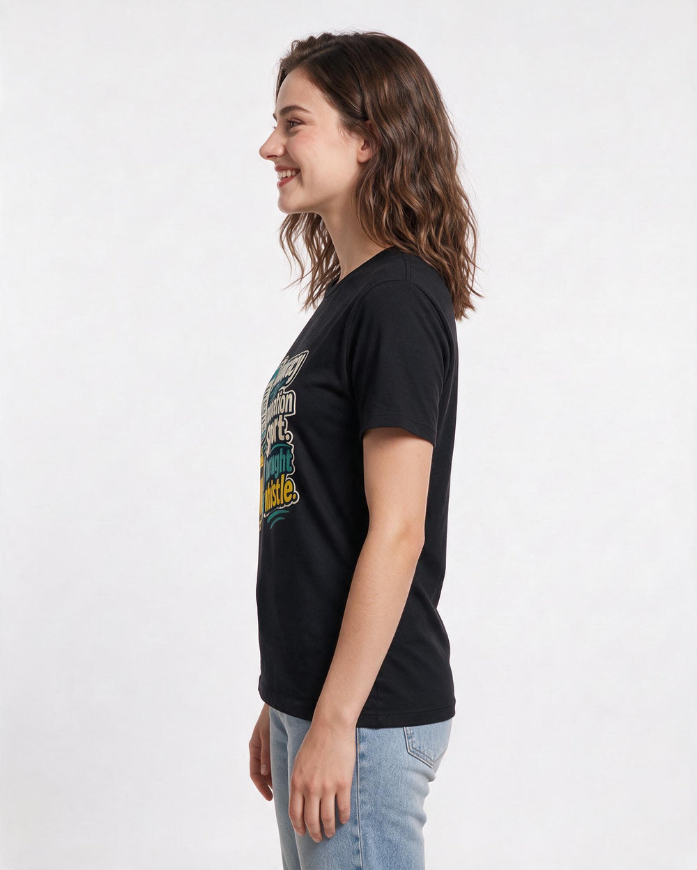 Political Statement Women's Black T-Shirt – Democracy is a participation sport. I brought a whistle. product image 2