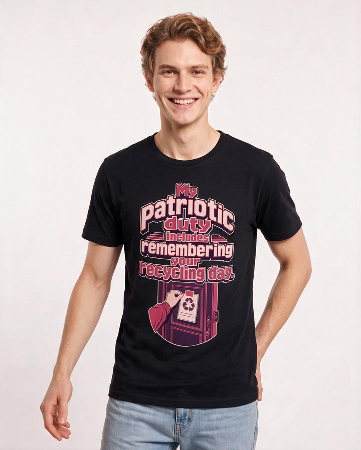 Patriotic Men's Black T-Shirt – My patriotic duty includes remembering product image 3