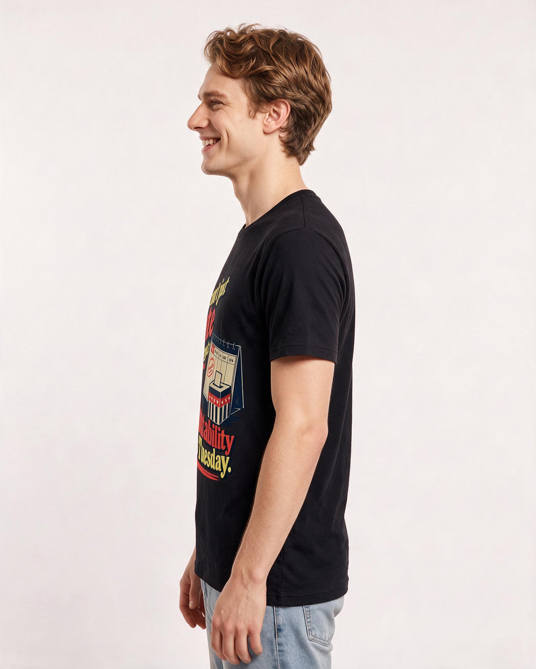 Political Statement Black T-Shirt for Men – Everyday Expression Graphic Tee product image 2
